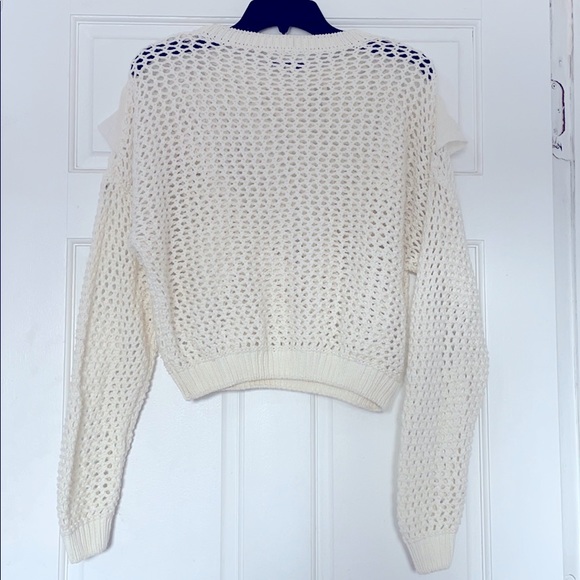 Open-Knit Ruffle Sweater, Sz M - Picture 4 of 4